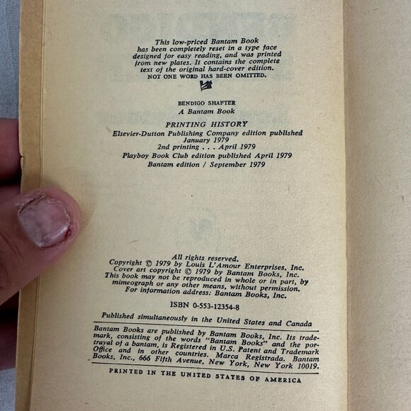 Louis LAmour Bendigo Shafter Historical Frontier Paperback Bantam Edition 1979 - Picture 3 of 3